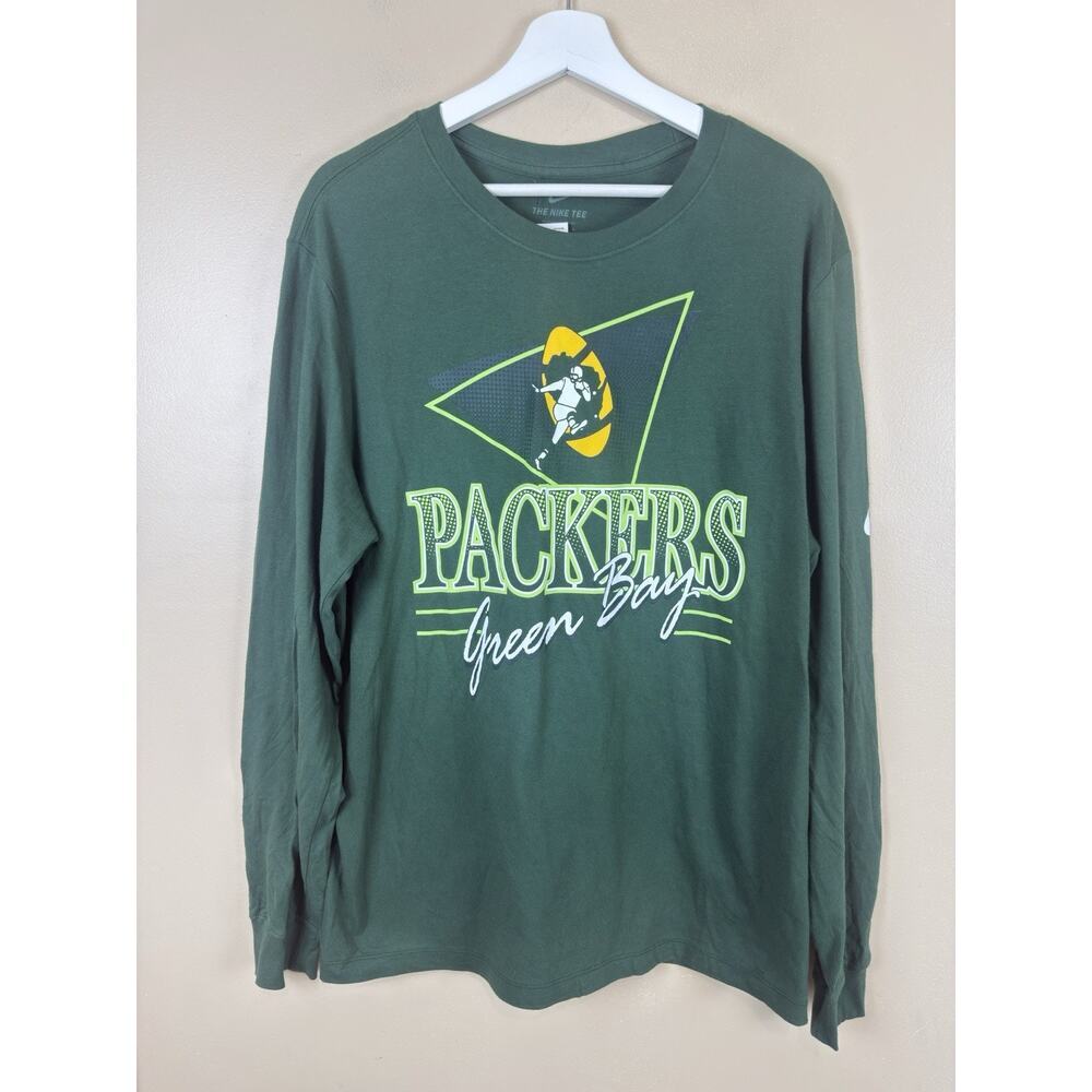 Nike Green Bay Packers Green Long Sleeve Shirt NFL Football Men’s Size L NWT